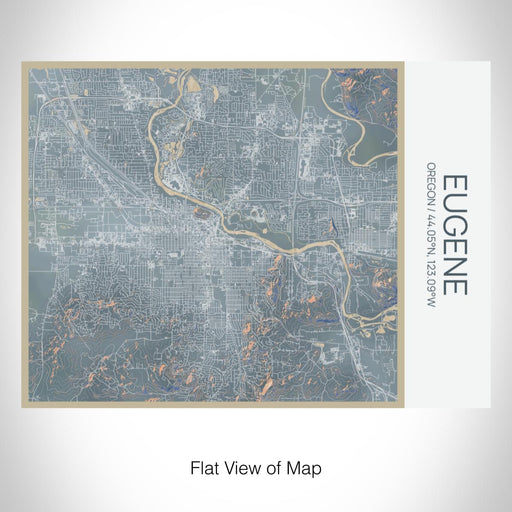 Rendered View of Eugene Oregon Map on 20oz Stainless Steel Insulated Bottle with Bamboo Top with printed afternoon style map