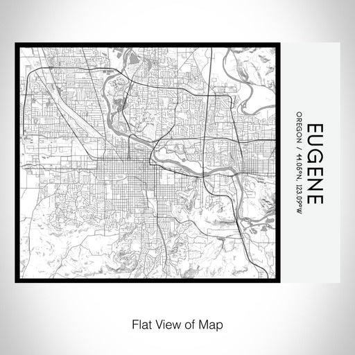 Rendered View of Eugene Oregon Map on 20oz Stainless Steel Insulated Bottle with Bamboo Top with printed classic style map