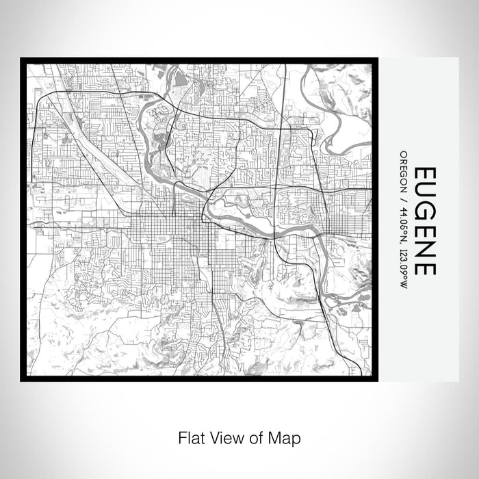Rendered View of Eugene Oregon Map on 20oz Stainless Steel Insulated Bottle with Bamboo Top with printed classic style map