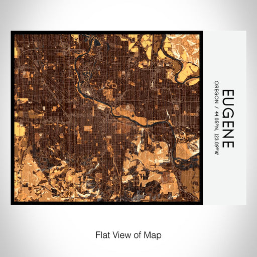 Rendered View of Eugene Oregon Map on 20oz Stainless Steel Insulated Bottle with Bamboo Top with printed ember style map