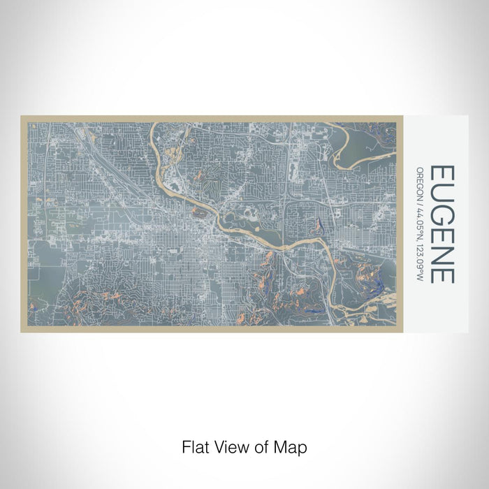 Rendered View of Eugene Oregon Map on 17oz Stainless Steel Insulated Bottle with printed afternoon style map