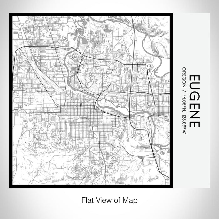 Rendered View of Eugene Oregon Map on 17oz Stainless Steel Insulated Tumbler in Classic Map Style