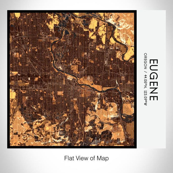 Rendered View of Eugene Oregon Map on 17oz Stainless Steel Insulated Tumbler in Ember Map Style