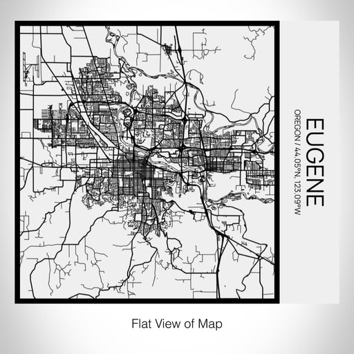 Rendered View of Eugene Oregon Map on 17oz Stainless Steel Insulated Tumbler in Matte White with Tactile Lines