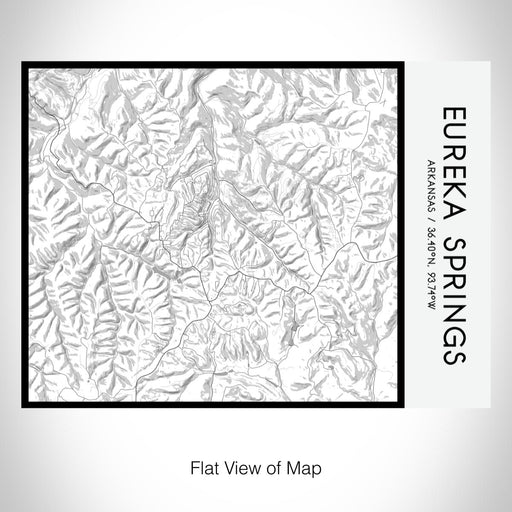 Rendered View of Eureka Springs Arkansas Map on 20oz Stainless Steel Insulated Bottle with Bamboo Top with printed classic style map