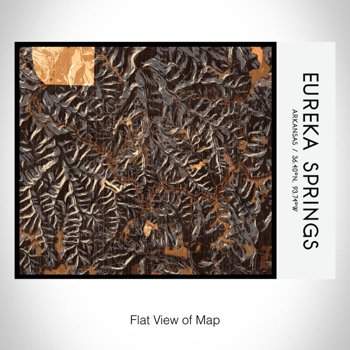 Rendered View of Eureka Springs Arkansas Map on 20oz Stainless Steel Insulated Bottle with Bamboo Top with printed ember style map