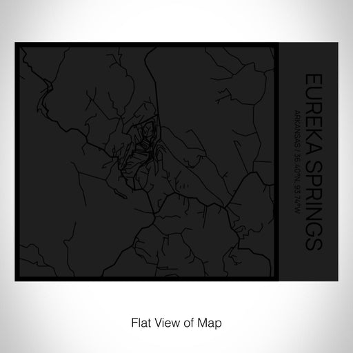 Rendered View of Eureka Springs Arkansas Map on 20oz Stainless Steel Insulated Bottle with Bamboo Top in Matte Black with printed Tactile Lines Map in Black