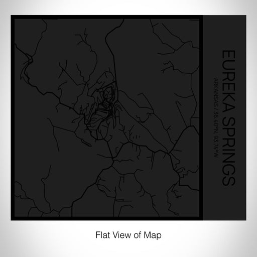 Rendered View of Eureka Springs Arkansas Map on 17oz Stainless Steel Insulated Tumbler in Matte Black with Tactile Lines