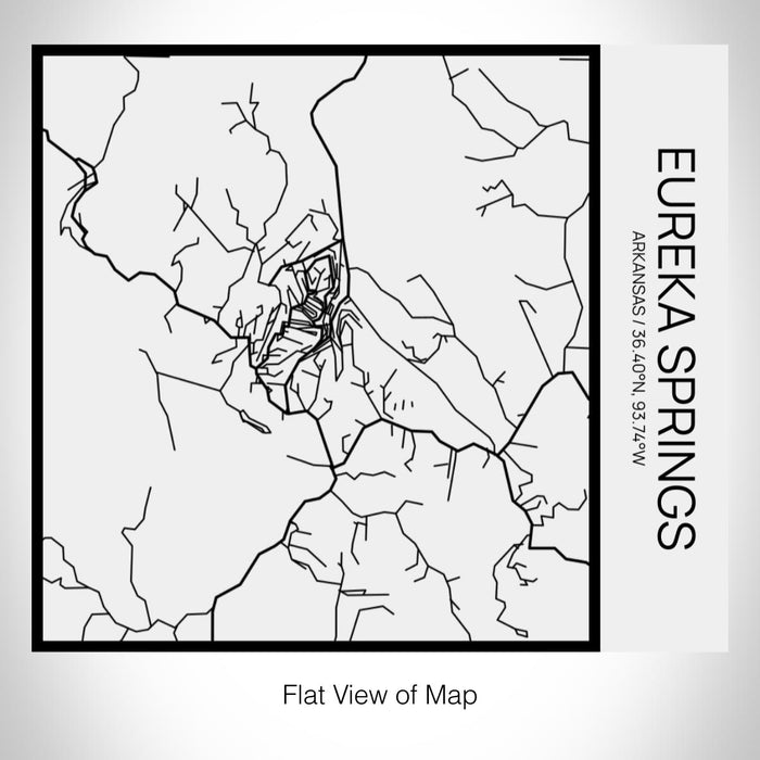 Rendered View of Eureka Springs Arkansas Map on 17oz Stainless Steel Insulated Tumbler in Matte White with Tactile Lines