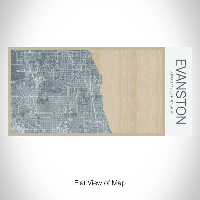 Rendered View of Evanston Illinois Map on 17oz Stainless Steel Insulated Bottle with printed afternoon style map
