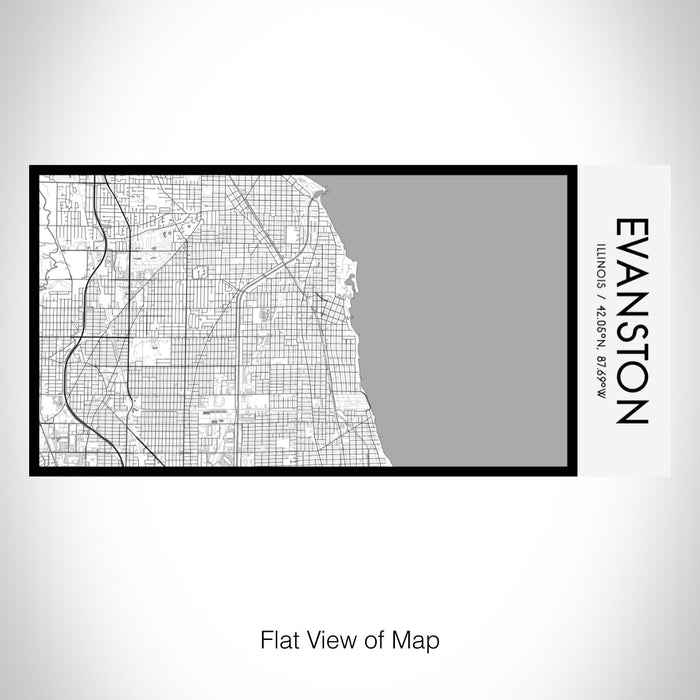 Rendered View of Evanston Illinois Map on 17oz Stainless Steel Insulated Bottle with printed classic style map