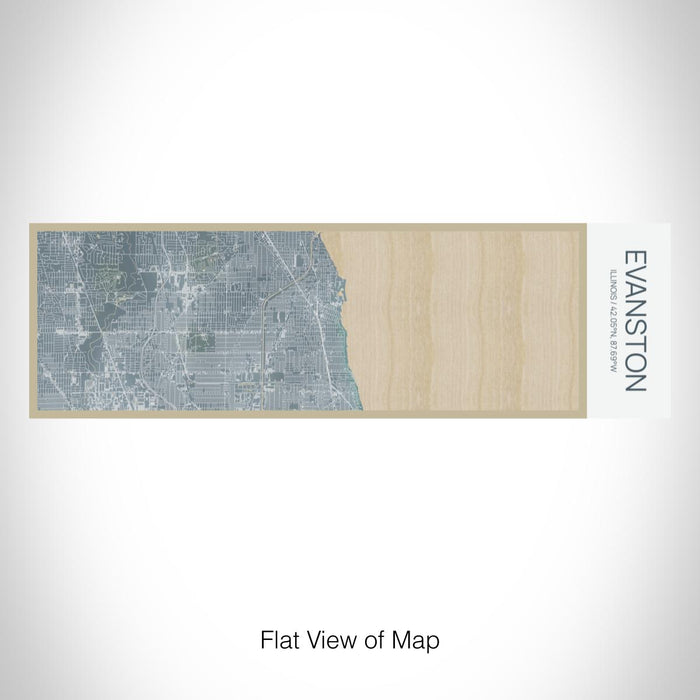 Rendered View of Evanston Illinois Map on 10oz Stainless Steel Insulated Cup in Afternoon with Sliding Lid