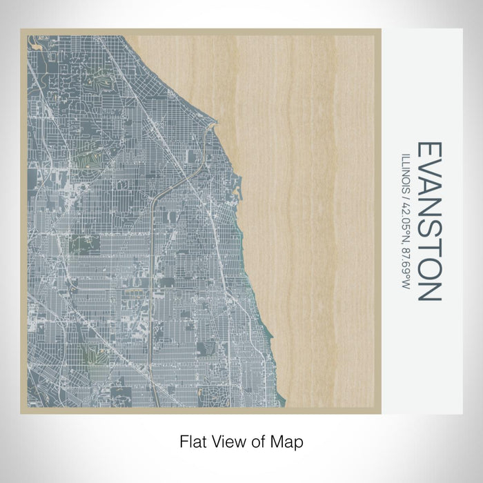 Rendered View of Evanston Illinois Map on 17oz Stainless Steel Insulated Tumbler in Afternoon Map Style