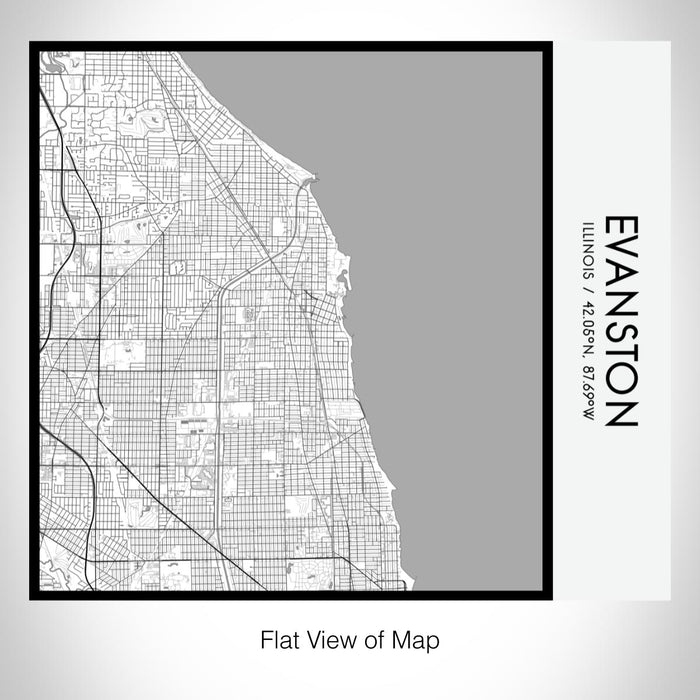 Rendered View of Evanston Illinois Map on 17oz Stainless Steel Insulated Tumbler in Classic Map Style