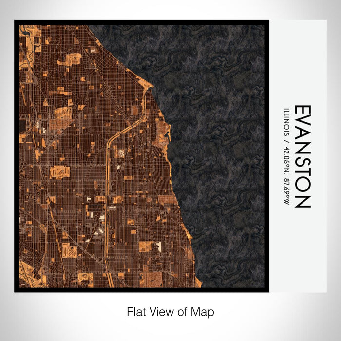 Rendered View of Evanston Illinois Map on 17oz Stainless Steel Insulated Tumbler in Ember Map Style