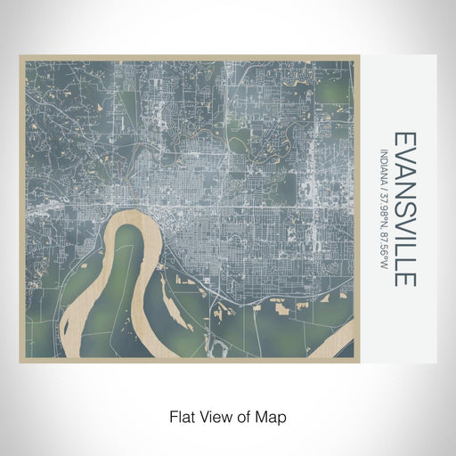 Rendered View of Evansville Indiana Map on 20oz Stainless Steel Insulated Bottle with Bamboo Top with printed afternoon style map