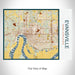 Rendered View of Evansville Indiana Map on 20oz Stainless Steel Insulated Bottle with Bamboo Top with printed woodblock style map