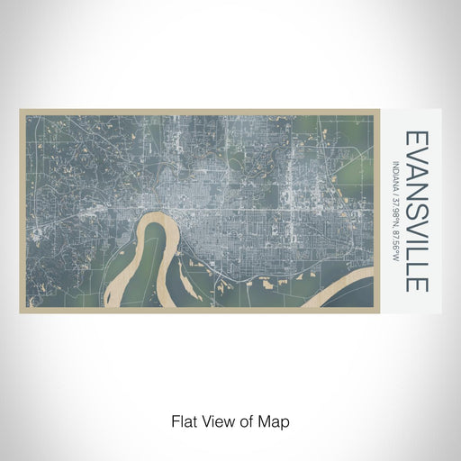Rendered View of Evansville Indiana Map on 17oz Stainless Steel Insulated Bottle with printed afternoon style map