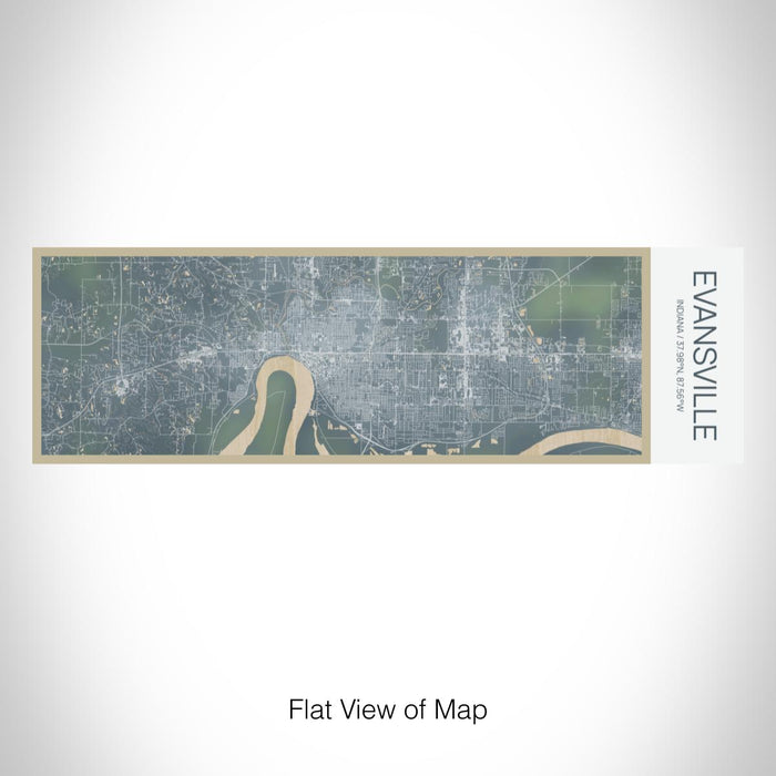 Rendered View of Evansville Indiana Map on 10oz Stainless Steel Insulated Cup in Afternoon with Sliding Lid
