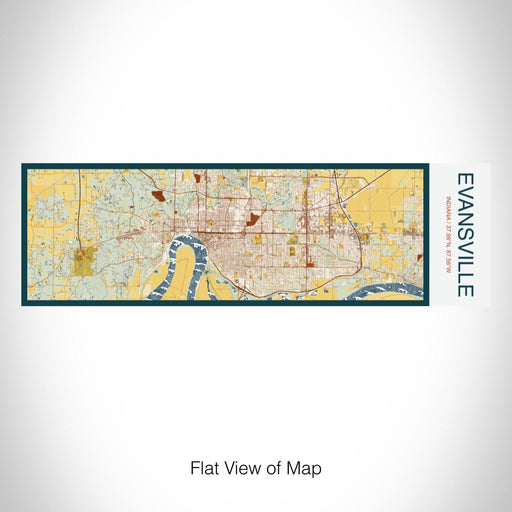 Rendered View of Evansville Indiana Map on 10oz Stainless Steel Insulated Cup in Woodblock with Sliding Lid