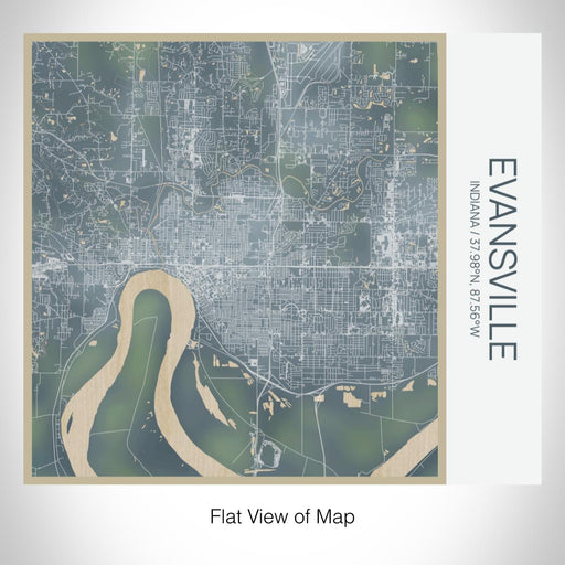 Rendered View of Evansville Indiana Map on 17oz Stainless Steel Insulated Tumbler in Afternoon Map Style