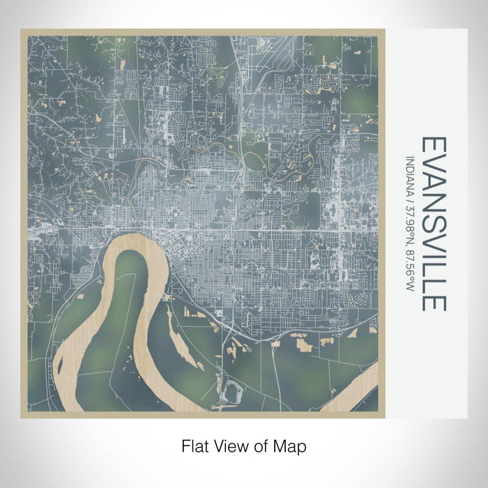 Rendered View of Evansville Indiana Map on 17oz Stainless Steel Insulated Tumbler in Afternoon Map Style