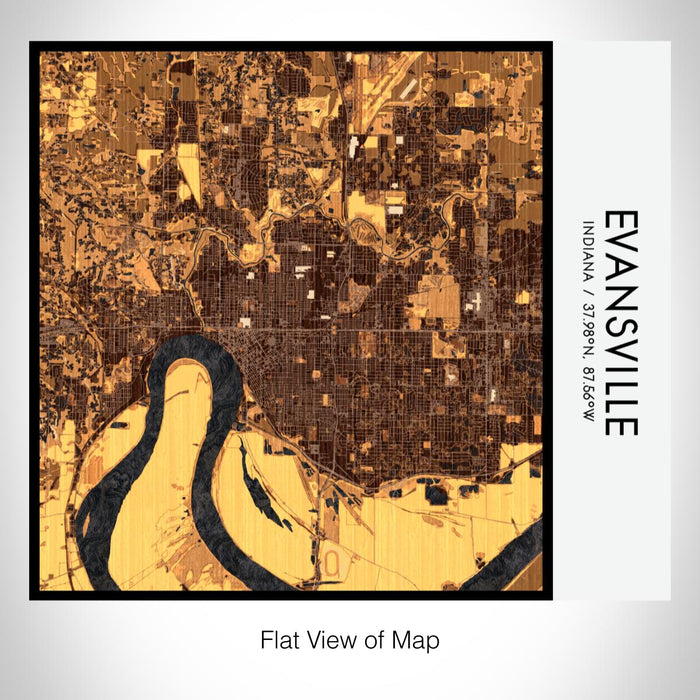 Rendered View of Evansville Indiana Map on 17oz Stainless Steel Insulated Tumbler in Ember Map Style