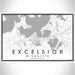 Excelsior Minnesota Map Print Landscape Orientation in Classic Style With Shaded Background