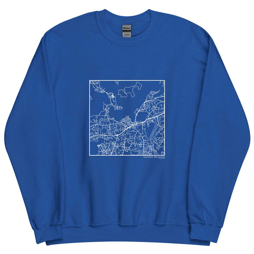 Excelsior Minnesota  Map Unisex Crewneck Sweater with City inscription in Royal Blue