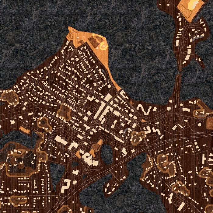 Excelsior Minnesota Map Print in Ember Style Zoomed In Close Up Showing Details