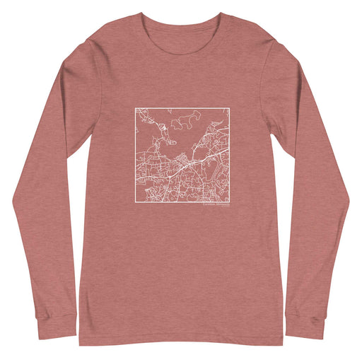 Excelsior Minnesota  Map Unisex Long-Sleeve T-shirt with City inscription in Heather Mauve