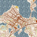 Excelsior Minnesota Map Print in Woodblock Style Zoomed In Close Up Showing Details