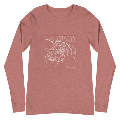 Exeter New Hampshire  Map Unisex Long-Sleeve T-shirt with City inscription in Heather Mauve