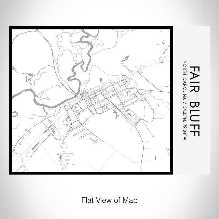 Rendered View of Fair Bluff North Carolina Map on 20oz Stainless Steel Insulated Bottle with Bamboo Top with printed classic style map