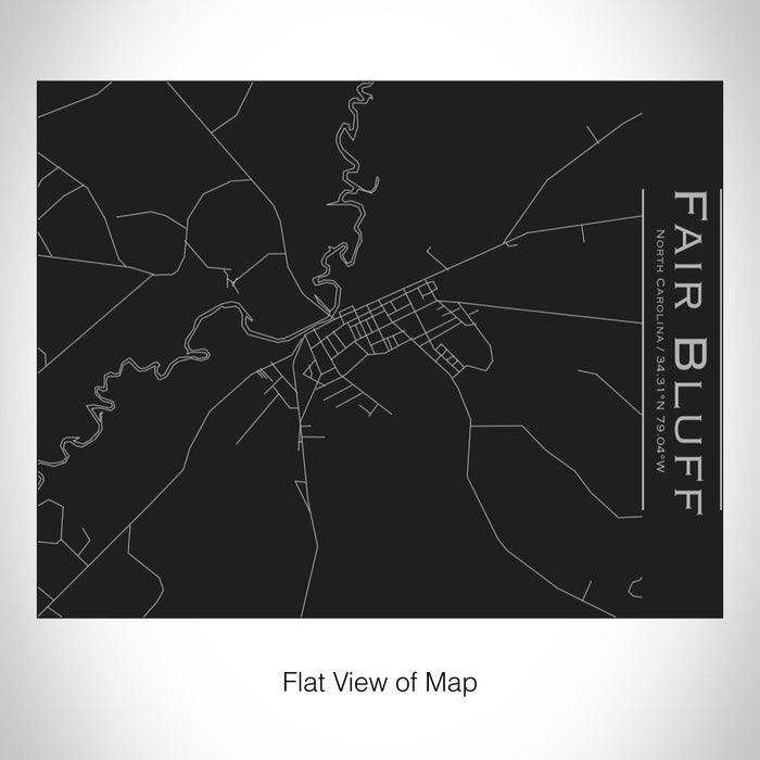 Rendered View of Fair Bluff North Carolina Map on 20oz Stainless Steel Insulated Bottle with Bamboo Top in Black