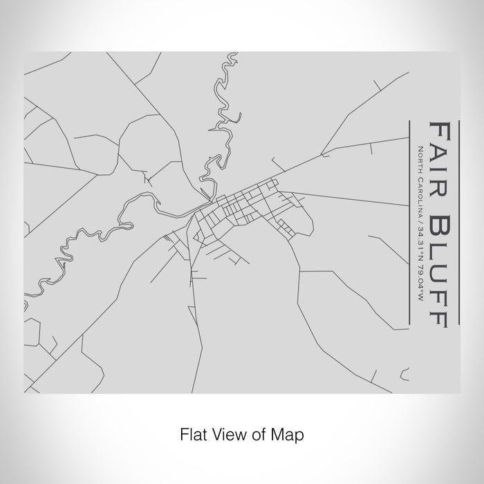 Rendered View of Fair Bluff North Carolina Map on 20oz Stainless Steel Insulated Bottle with Bamboo Top