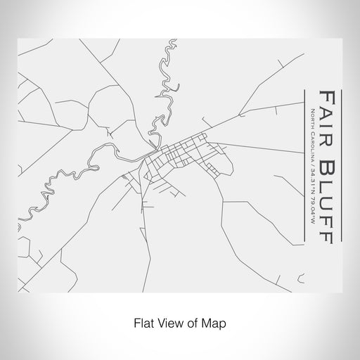 Rendered View of Fair Bluff North Carolina Map on 20oz Stainless Steel Insulated Bottle with Bamboo Top in White