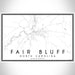 Fair Bluff North Carolina Map Print Landscape Orientation in Classic Style With Shaded Background