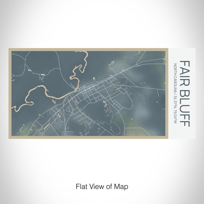 Rendered View of Fair Bluff North Carolina Map on 17oz Stainless Steel Insulated Bottle with printed afternoon style map