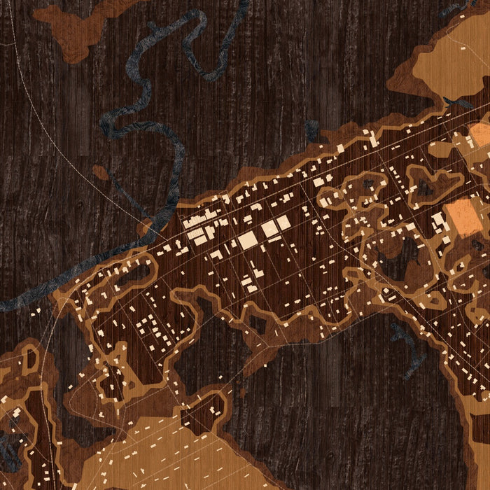 Fair Bluff North Carolina Map Print in Ember Style Zoomed In Close Up Showing Details