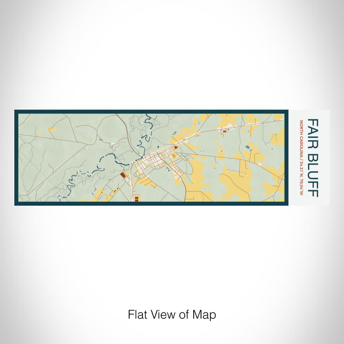 Rendered View of Fair Bluff North Carolina Map on 10oz Stainless Steel Insulated Cup in Woodblock with Sliding Lid
