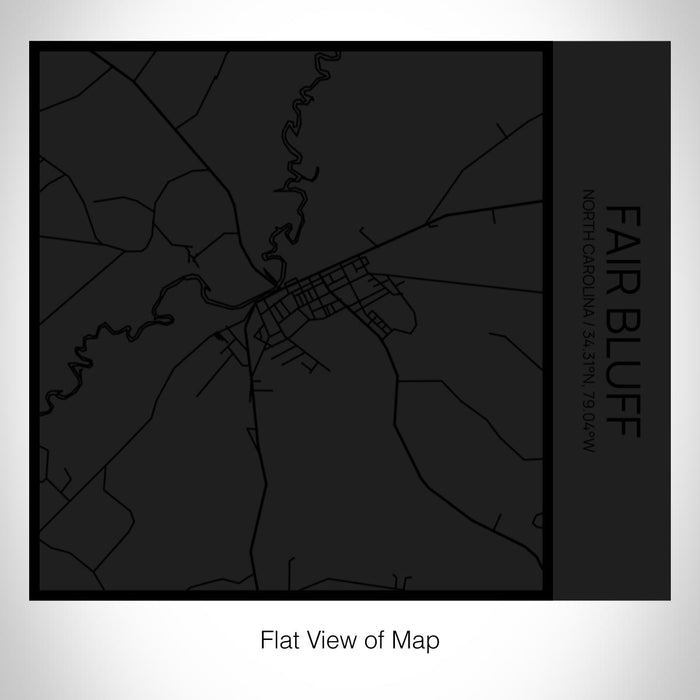 Rendered View of Fair Bluff North Carolina Map on 17oz Stainless Steel Insulated Tumbler in Matte Black with Tactile Lines