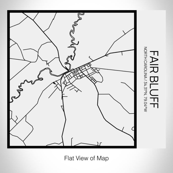 Rendered View of Fair Bluff North Carolina Map on 17oz Stainless Steel Insulated Tumbler in Matte White with Tactile Lines