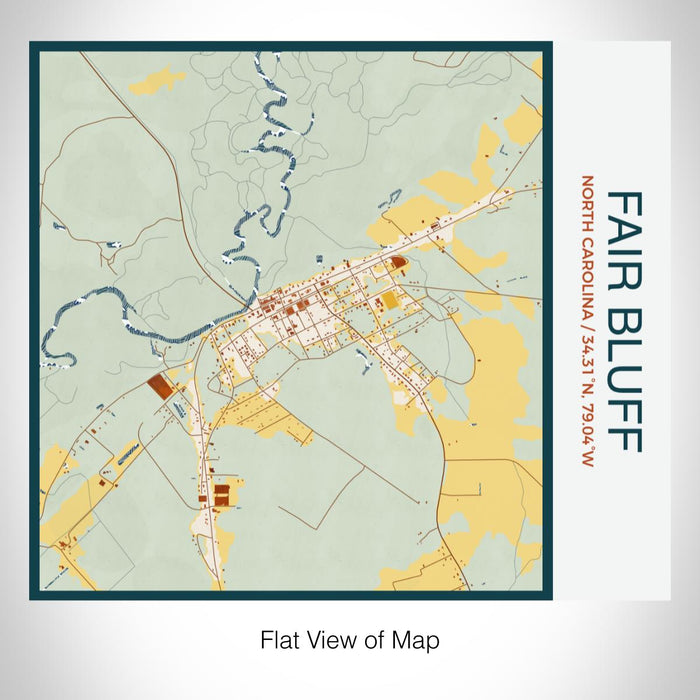 Rendered View of Fair Bluff North Carolina Map on 17oz Stainless Steel Insulated Tumbler in Woodblock Map Style