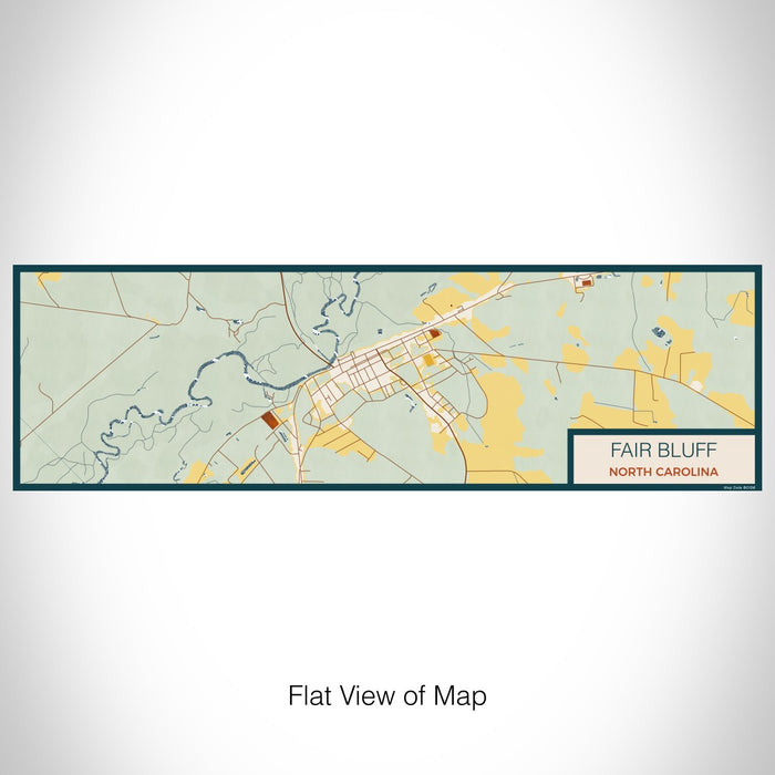 Flat View of Map Custom Fair Bluff North Carolina Map Enamel Mug in Woodblock
