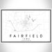 Fairfield Iowa Map Print Landscape Orientation in Classic Style With Shaded Background