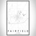 Fairfield Iowa Map Print Portrait Orientation in Classic Style With Shaded Background