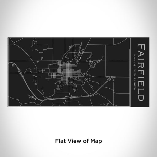 Rendered View of Fairfield Iowa Map Engraving on 17oz Stainless Steel Insulated Cola Bottle in Black