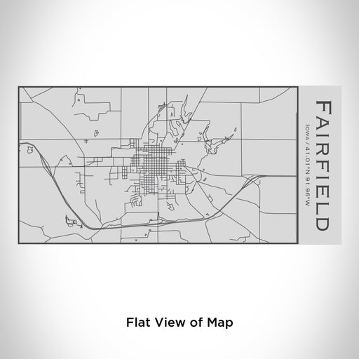 Rendered View of Fairfield Iowa Map Engraving on 17oz Stainless Steel Insulated Cola Bottle