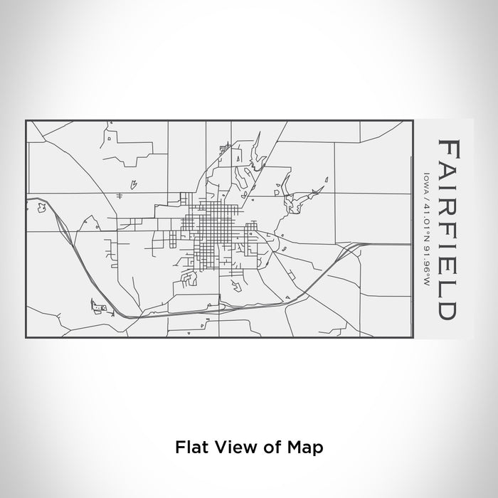 Rendered View of Fairfield Iowa Map Engraving on 17oz Stainless Steel Insulated Cola Bottle in White